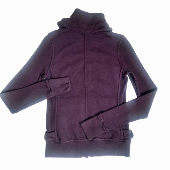 CITIZENS OF HUMANITY Zip Up Cotton Jersey Knit Rolled Collar Jacket Sz M Purple - Picture 7 of 11